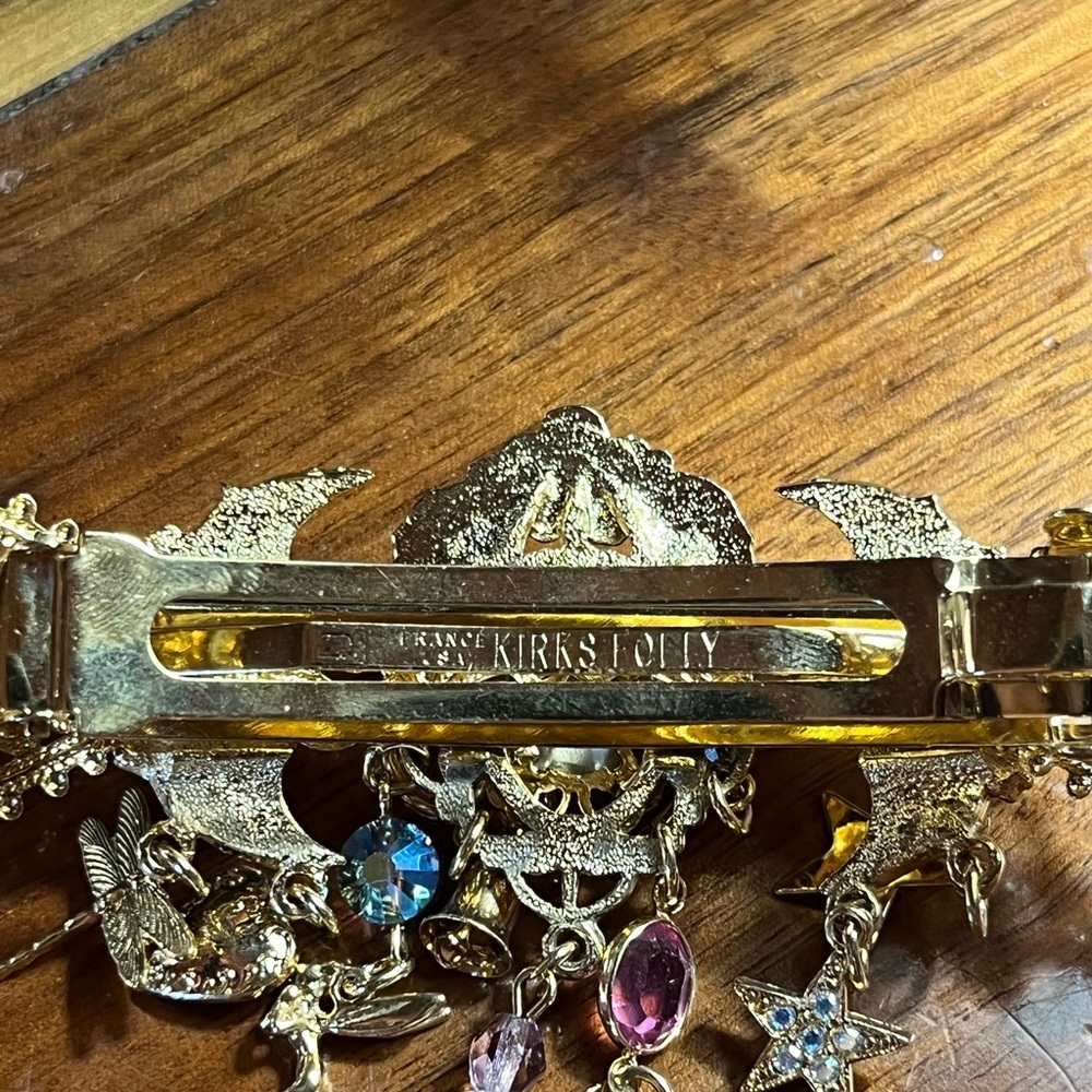 Kirks Folly Gold Hair Clip with Multicolor Charms - Picture 4 of 5